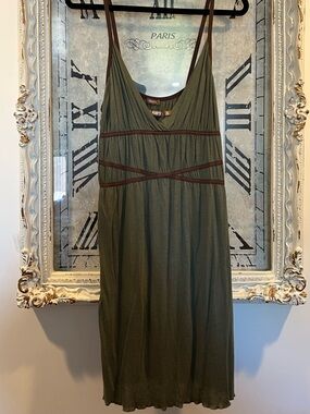 Olive Green Slip Dress / Top
